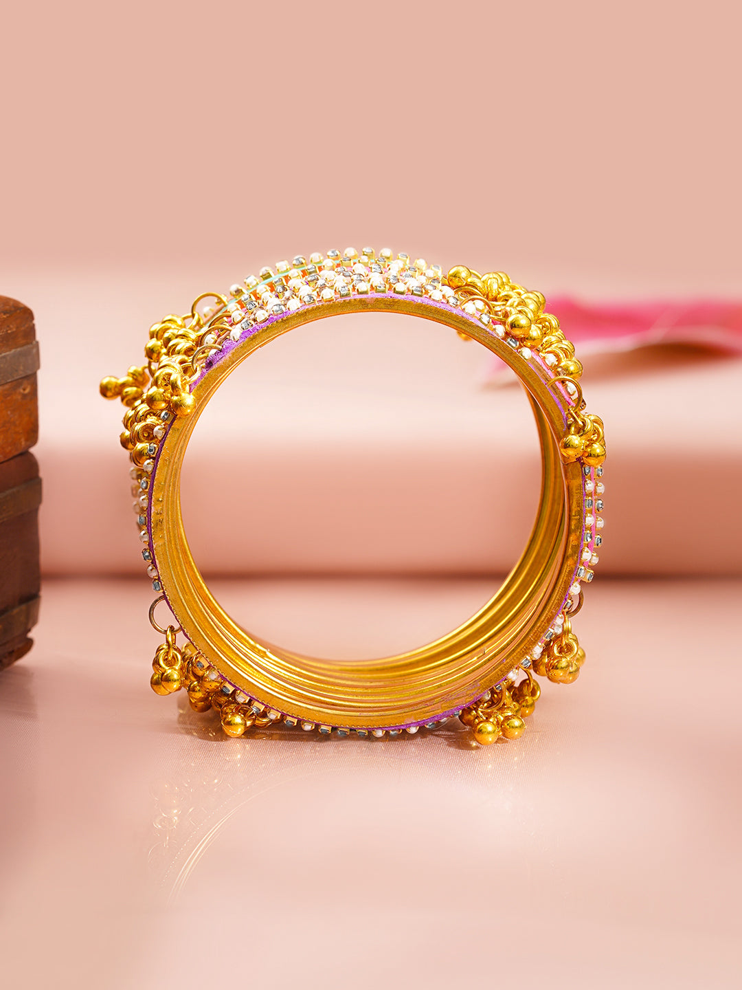 Kashmiri Multicolor Ghungroo Bangle Stack Set 2.8 - Large