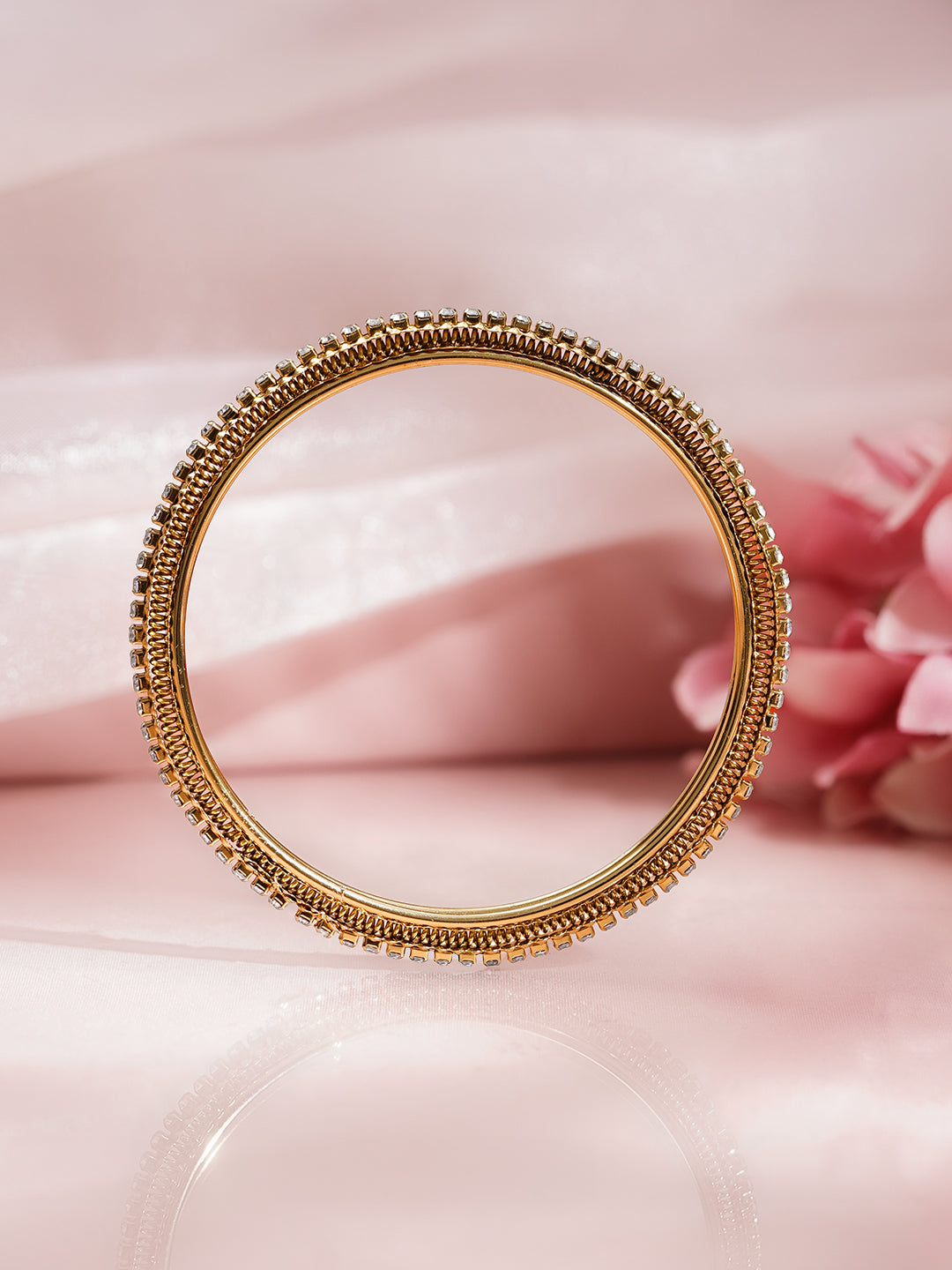 Vintage Luxe Crystal Gold Bangles 2.8 - Large