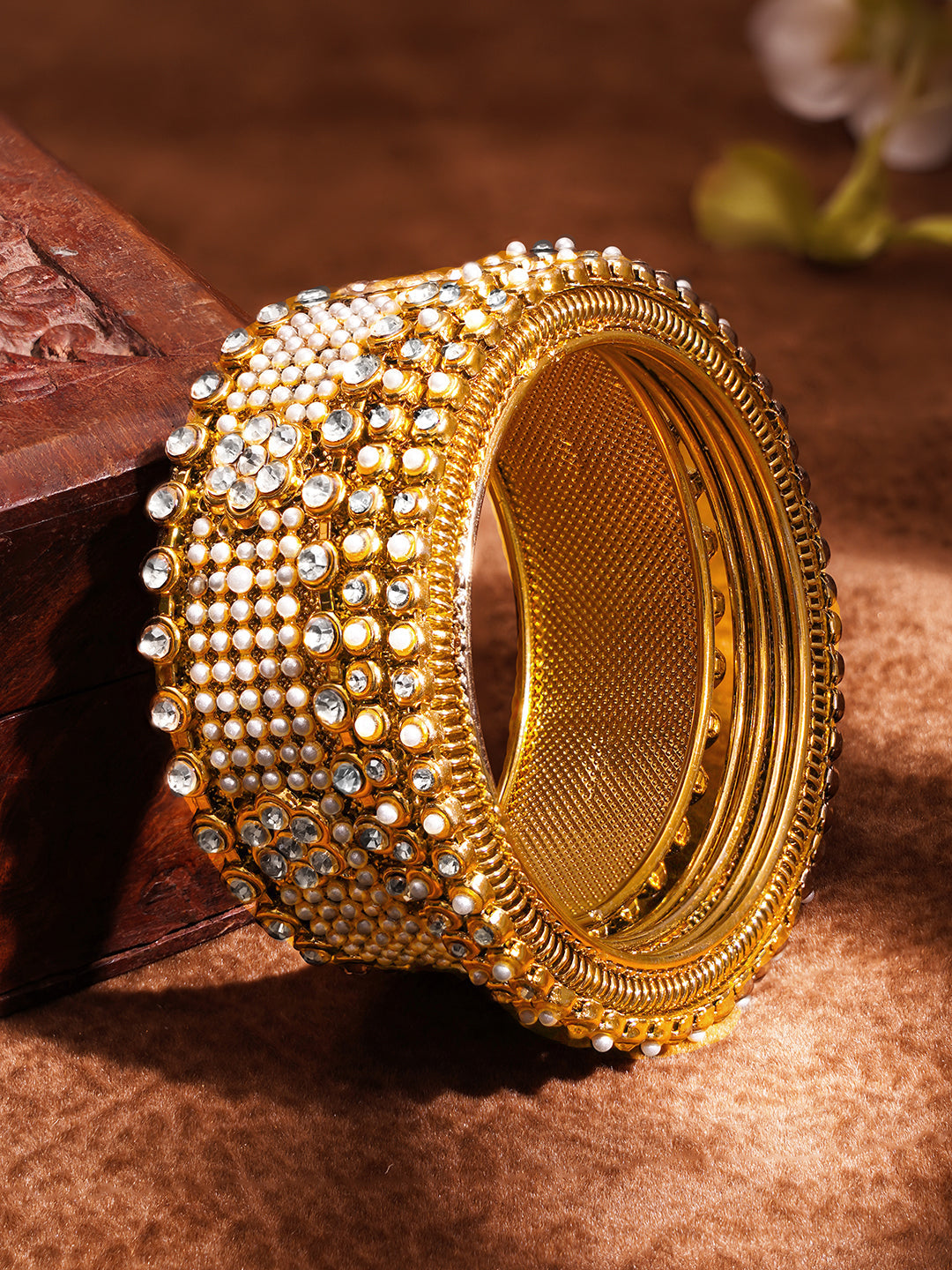 Luxe Wedding Pearl Statement Bangles フリーサイズ