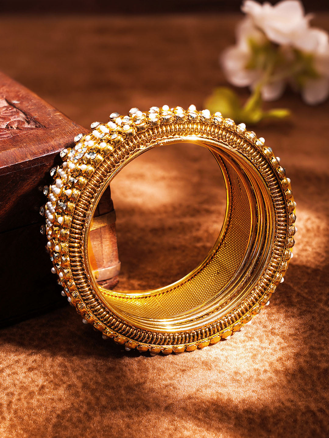 Luxe Wedding Pearl Statement Bangles フリーサイズ