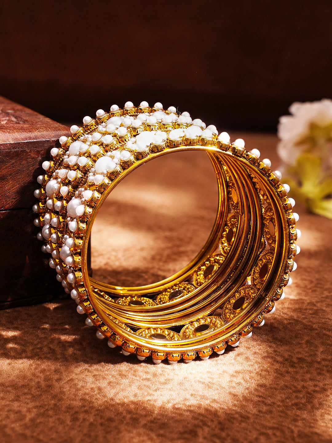 【Rubans】 Wedding Glow Pearl Bangles Set｜ウェディンググロウ パール バングル 6本セット