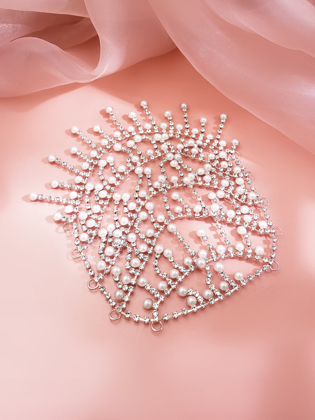 【Rubans】 Rhodium Plated American Diamond Zirconia Pearl Beaded Hair Brooch｜ロジウムメッキ アメリカンダイヤモンド パールビーズ ヘアブローチ