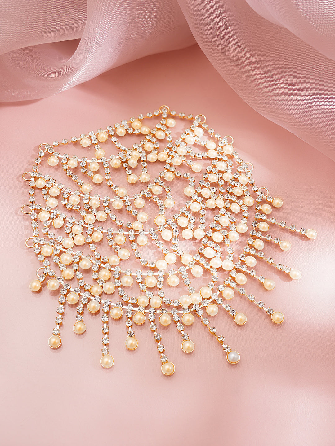 【Rubans】 Gold Plated American Diamond Zirconia Pearl Beaded Hair Brooch｜ゴールドメッキ アメリカンダイヤモンド ジルコニア パールビーズ ヘアブローチ