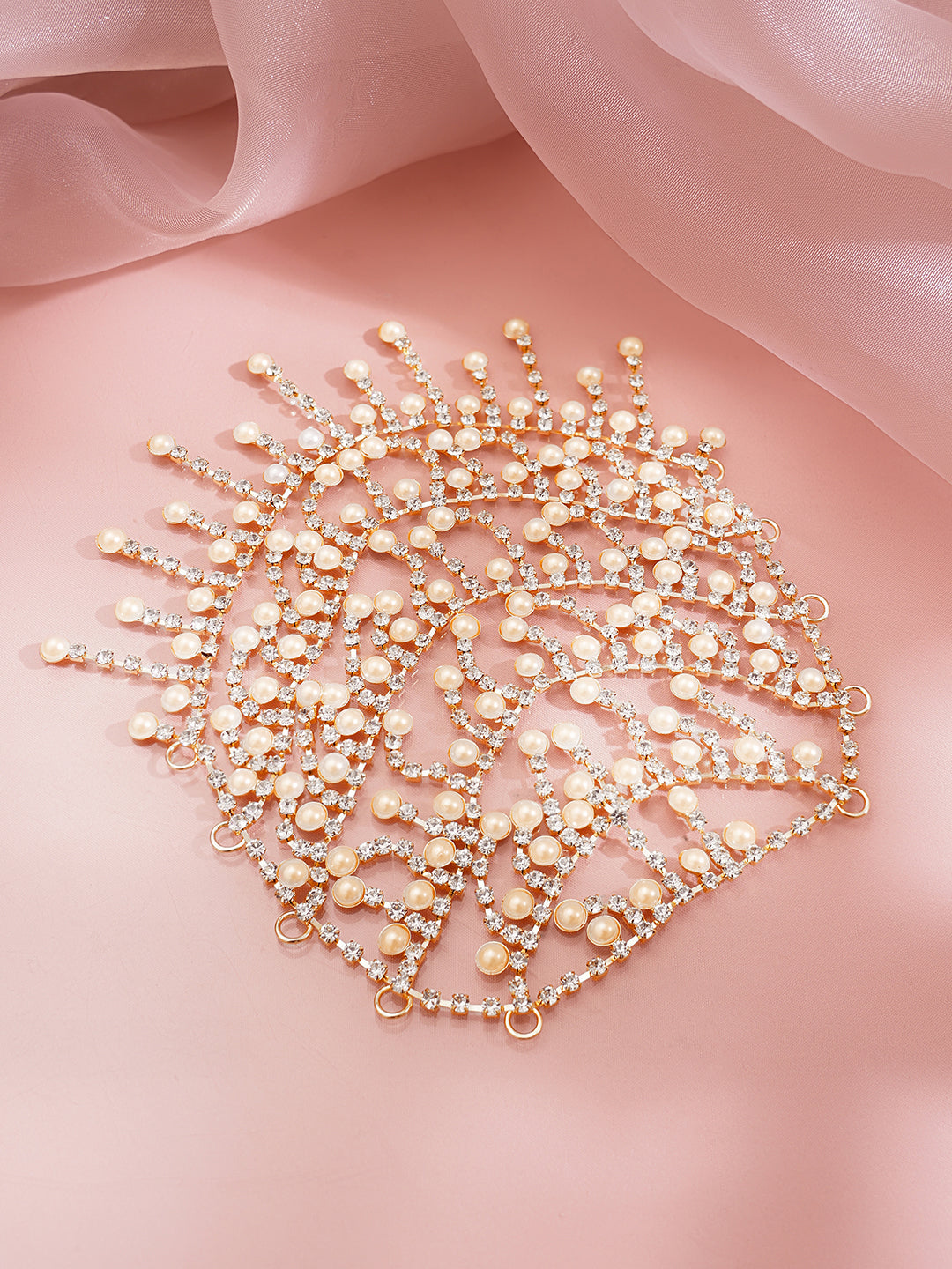 【Rubans】 Gold Plated American Diamond Zirconia Pearl Beaded Hair Brooch｜ゴールドメッキ アメリカンダイヤモンド ジルコニア パールビーズ ヘアブローチ