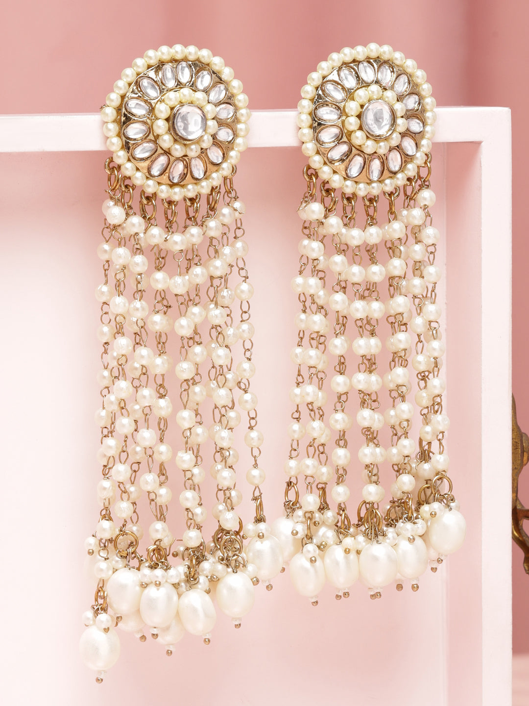 Royal Grace Multistrand Pearl Chandelier Earrings フリーサイズ