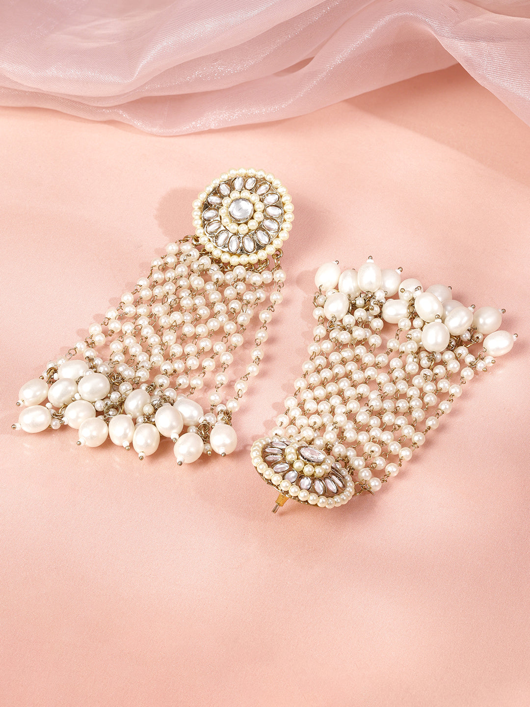 Royal Grace Multistrand Pearl Chandelier Earrings フリーサイズ