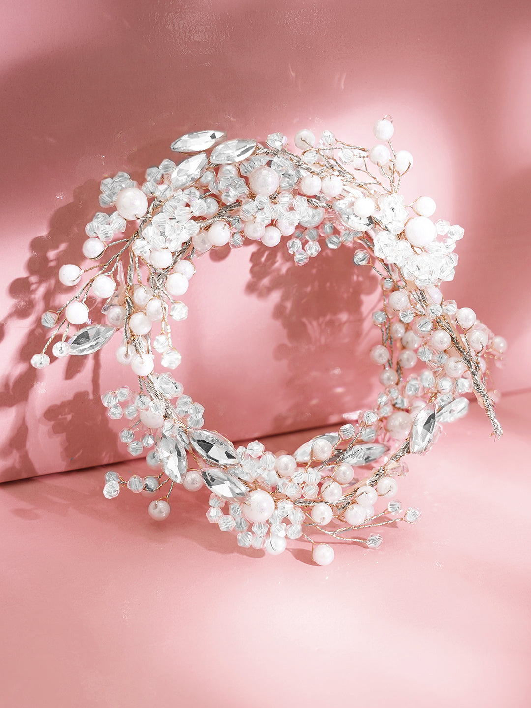 Floral Crystal Pearl Statement Hair Accessory フリーサイズ