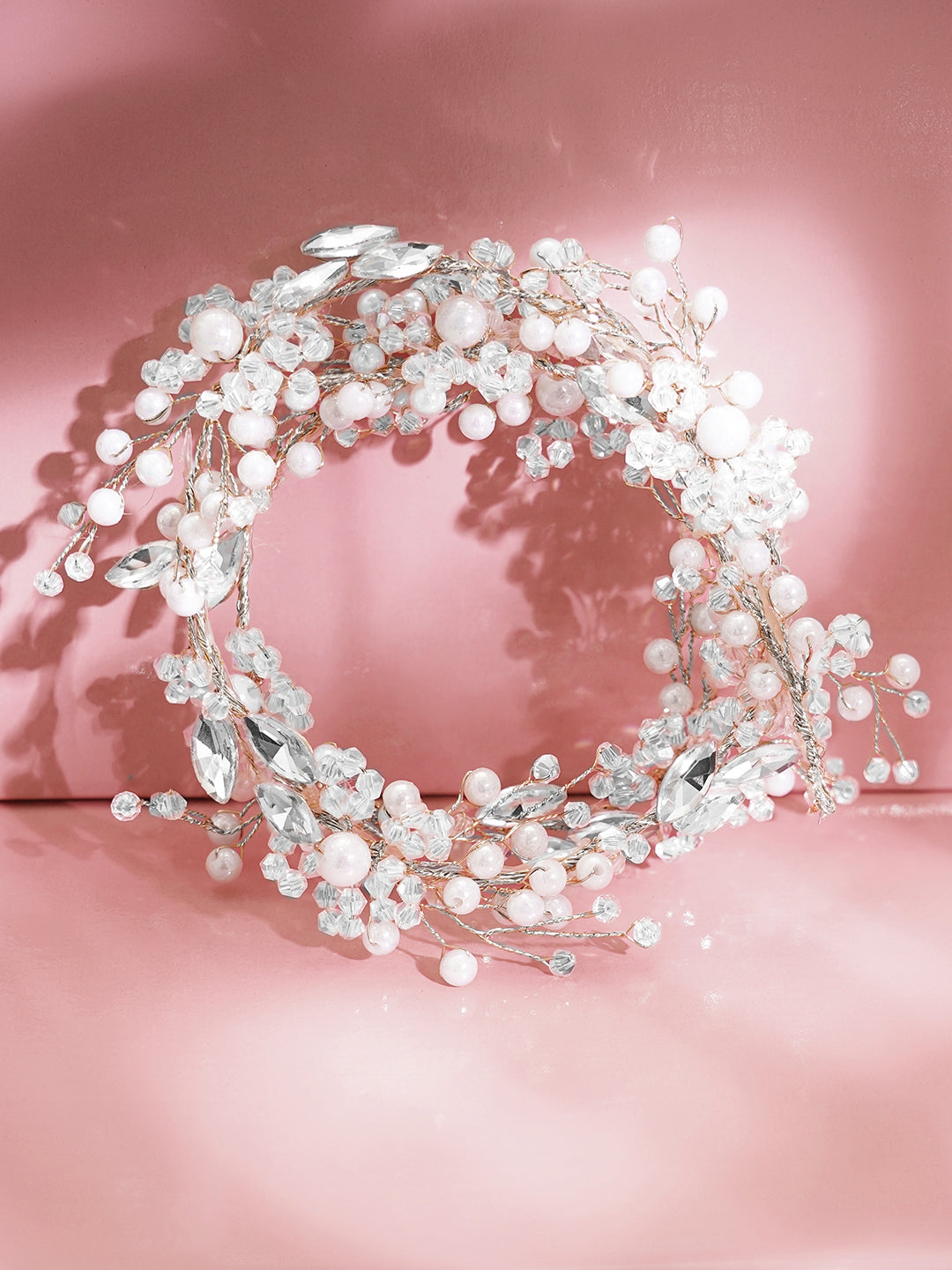 Floral Crystal Pearl Statement Hair Accessory フリーサイズ
