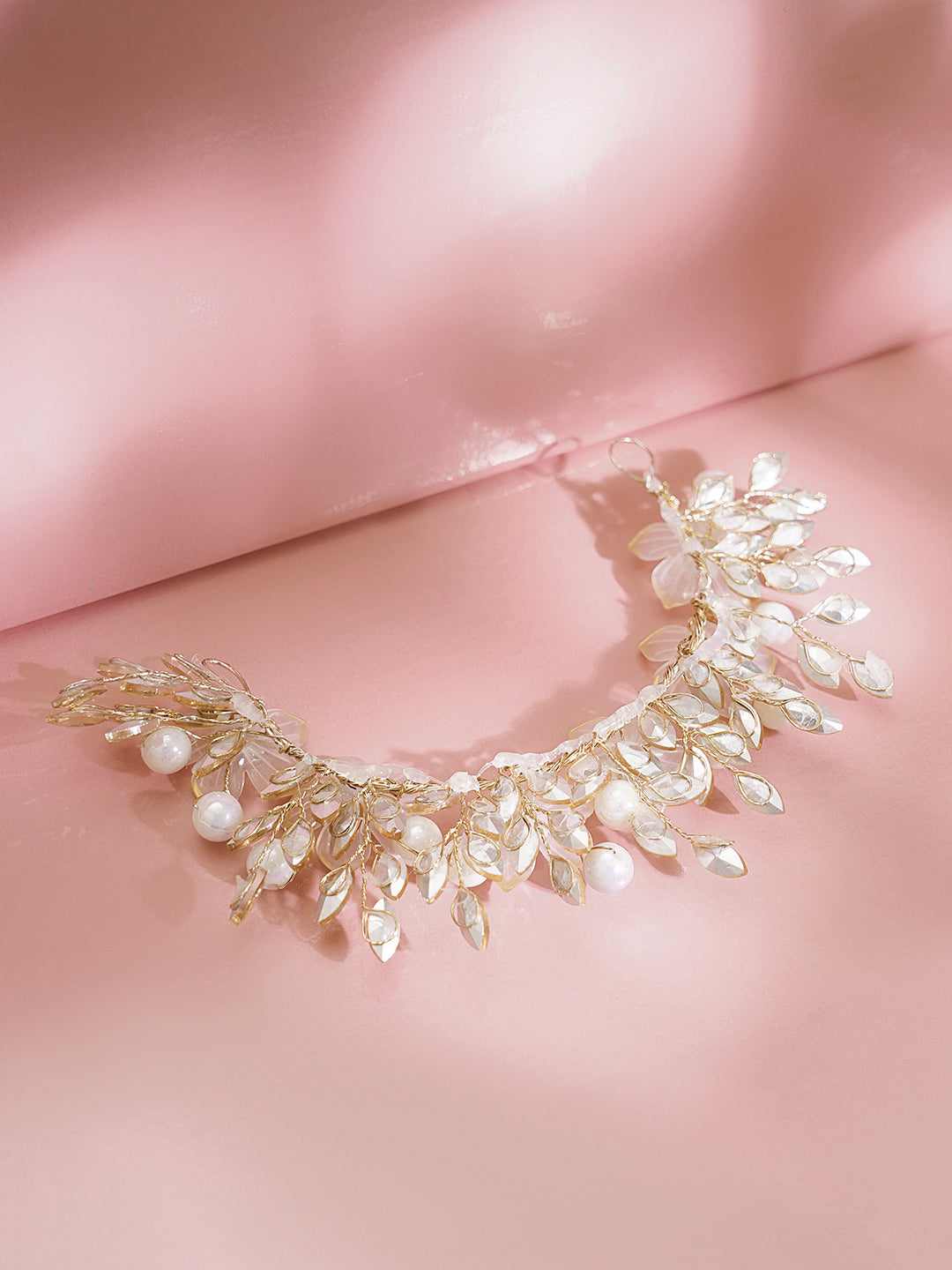 Crystal Pearl Statement Floral Hair Accessory フリーサイズ