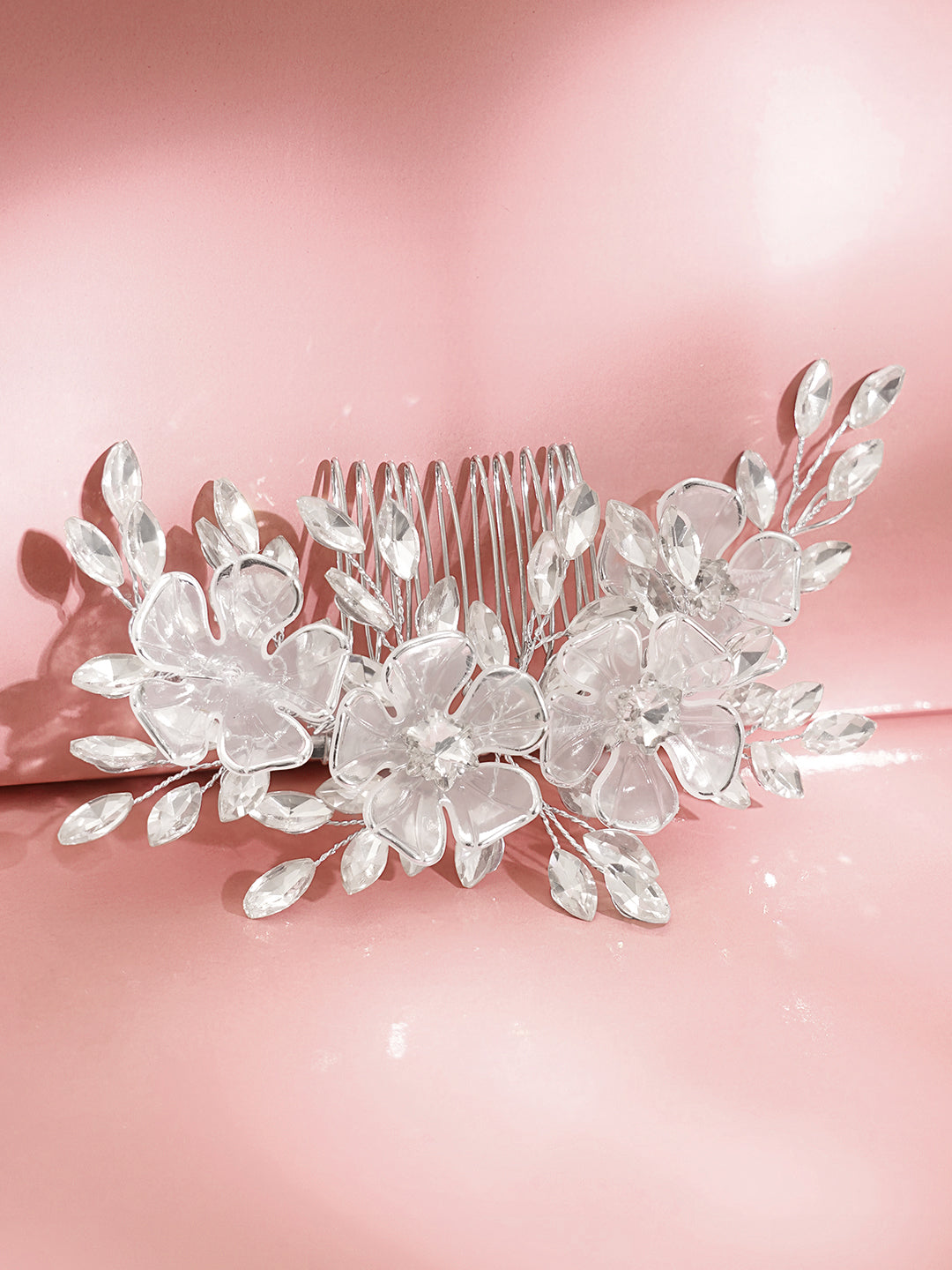 Elegant Crystal Floral Statement Hair Accessory フリーサイズ