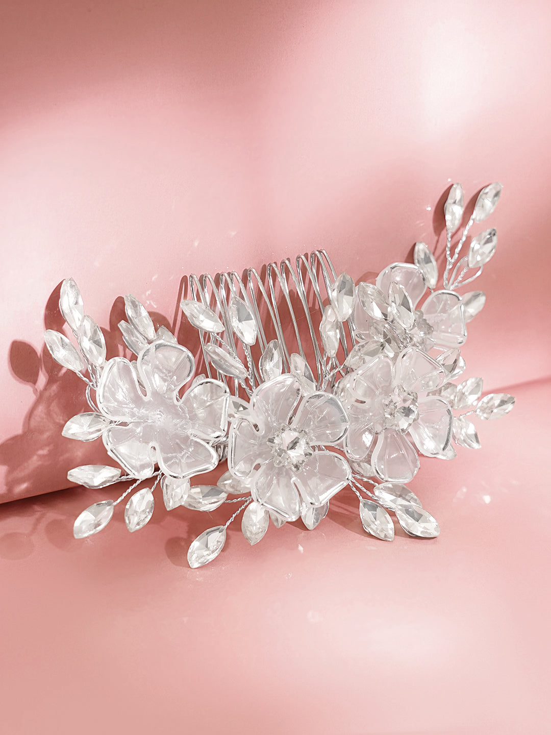 Elegant Crystal Floral Statement Hair Accessory フリーサイズ