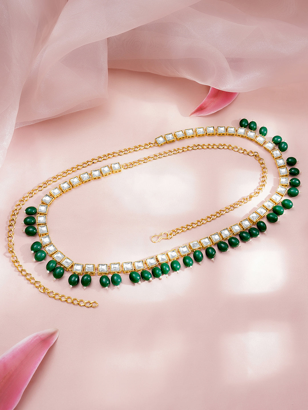 Traditional Gold Kundan Kamarbandh フリーサイズ