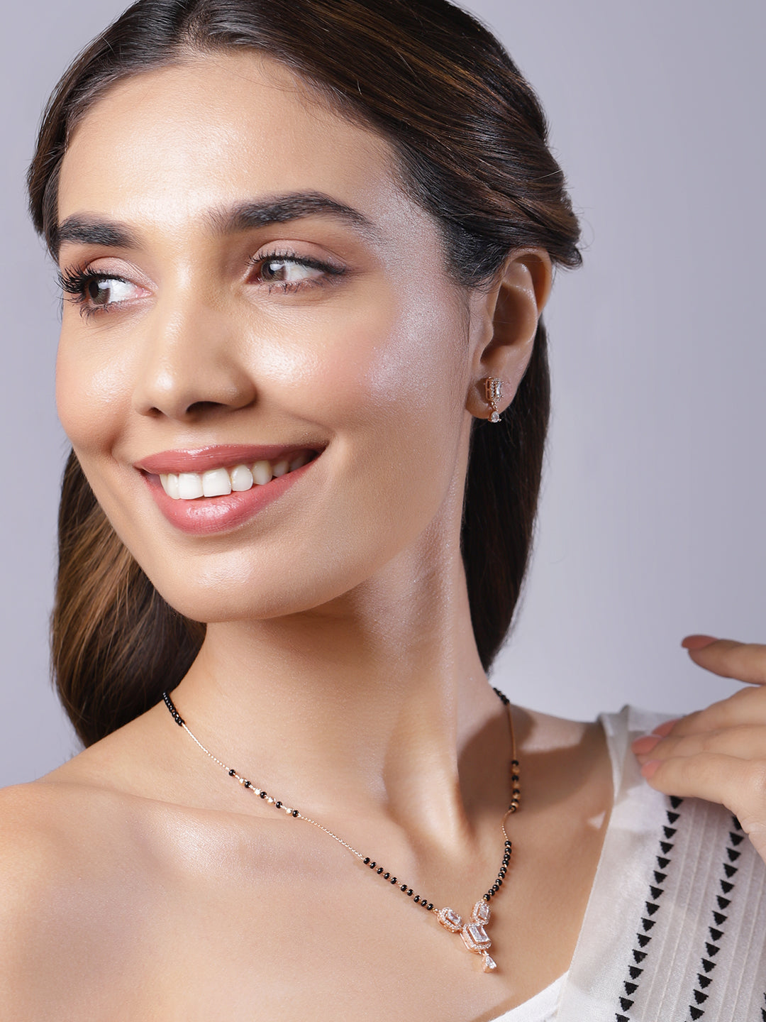 Vibrant American Diamond Zirconia Mangalsutra Set フリーサイズ