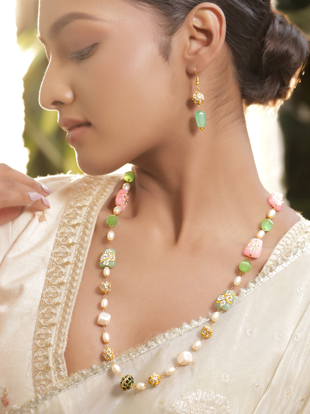 Celestial Pearl & Beads Necklace Set フリーサイズ