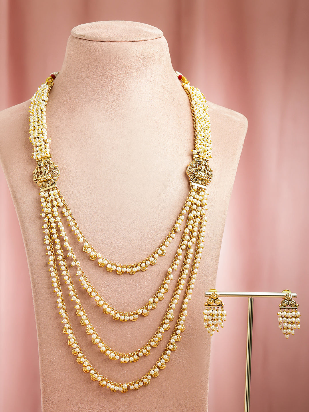 Pearl Adorn Multilayer Necklace Set フリーサイズ