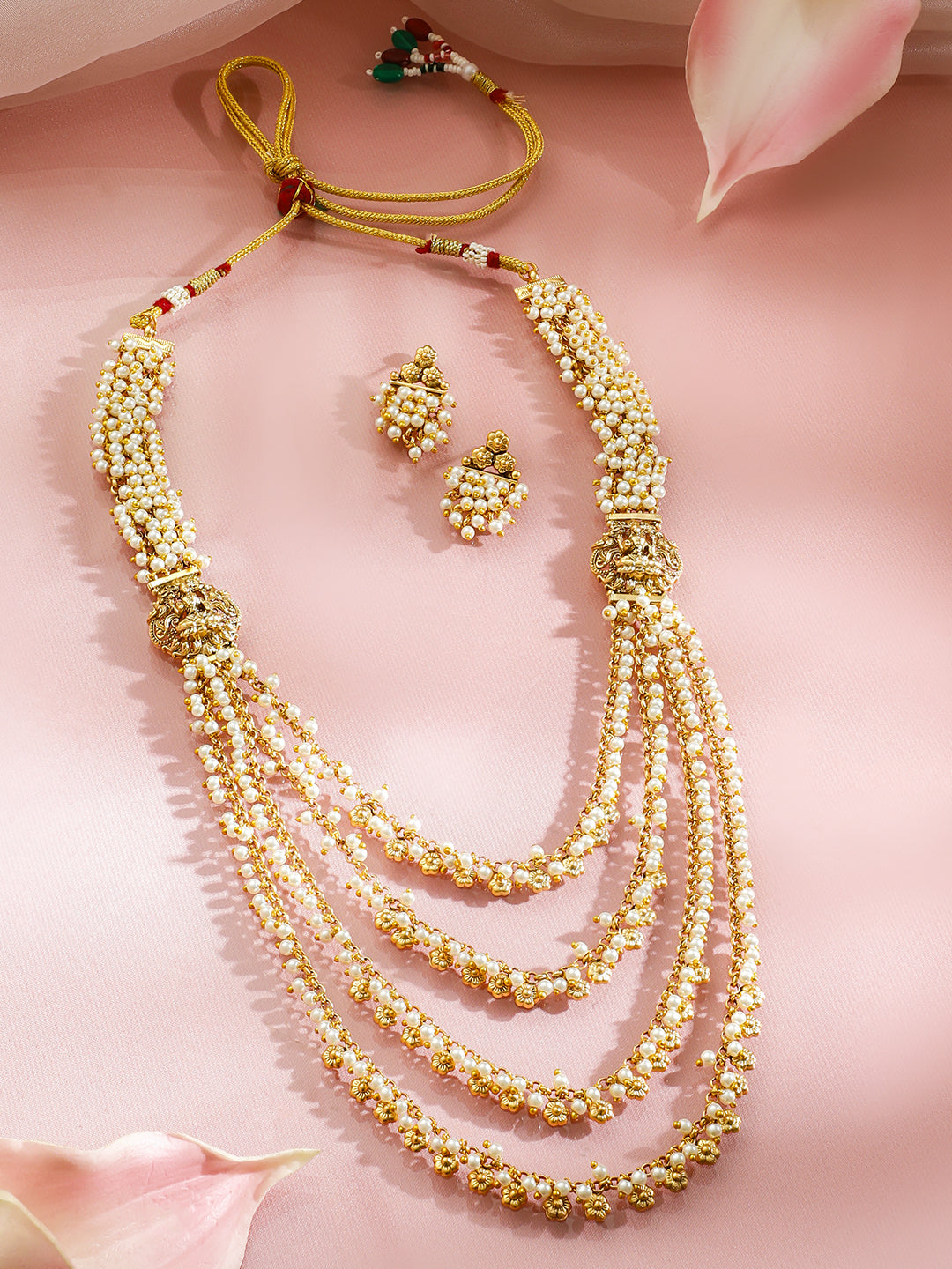 Pearl Adorn Multilayer Necklace Set フリーサイズ