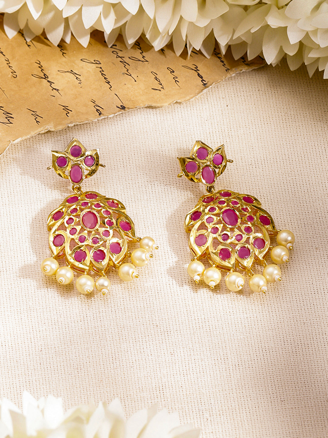 Palace Affair Pearls & Pink Bloom Necklace Set フリーサイズ
