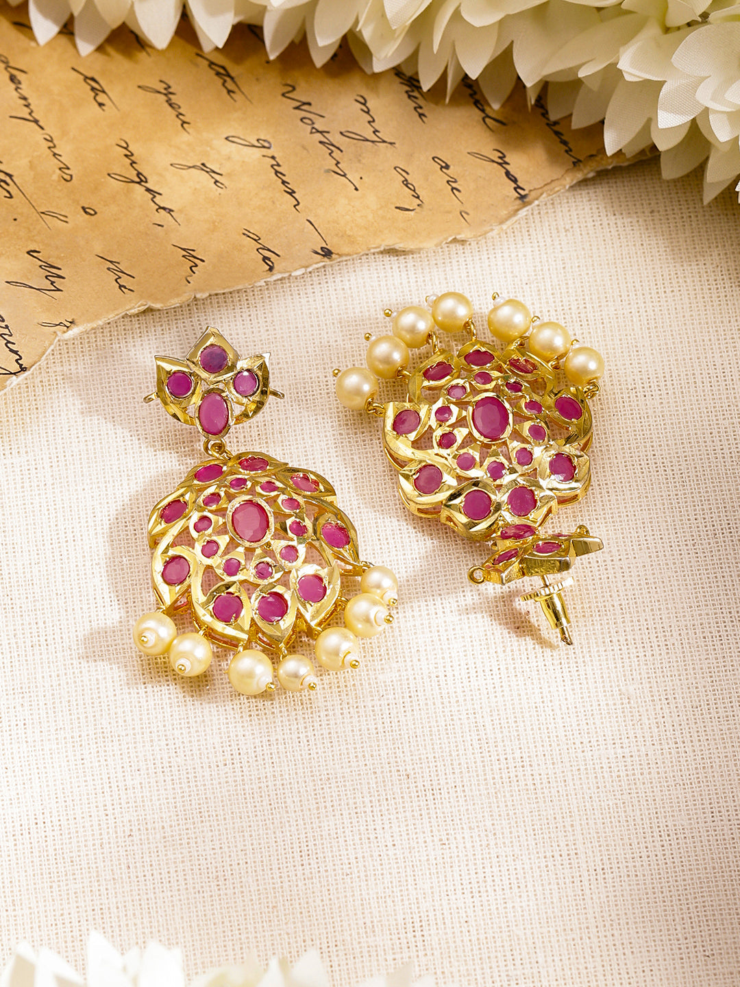 Palace Affair Pearls & Pink Bloom Necklace Set フリーサイズ