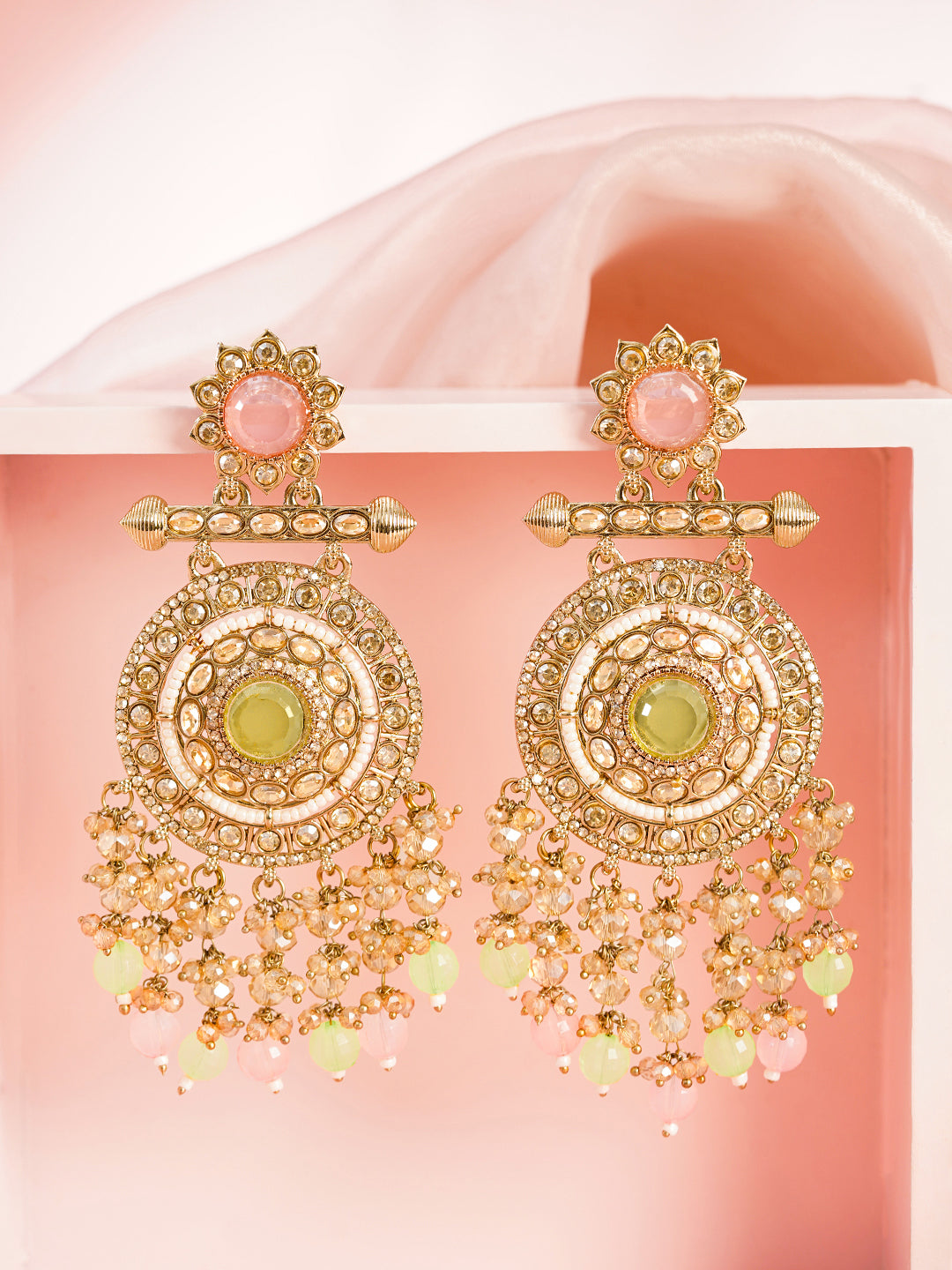 Pastel Glow Chandelier Dream Earrings Length - 11 cm