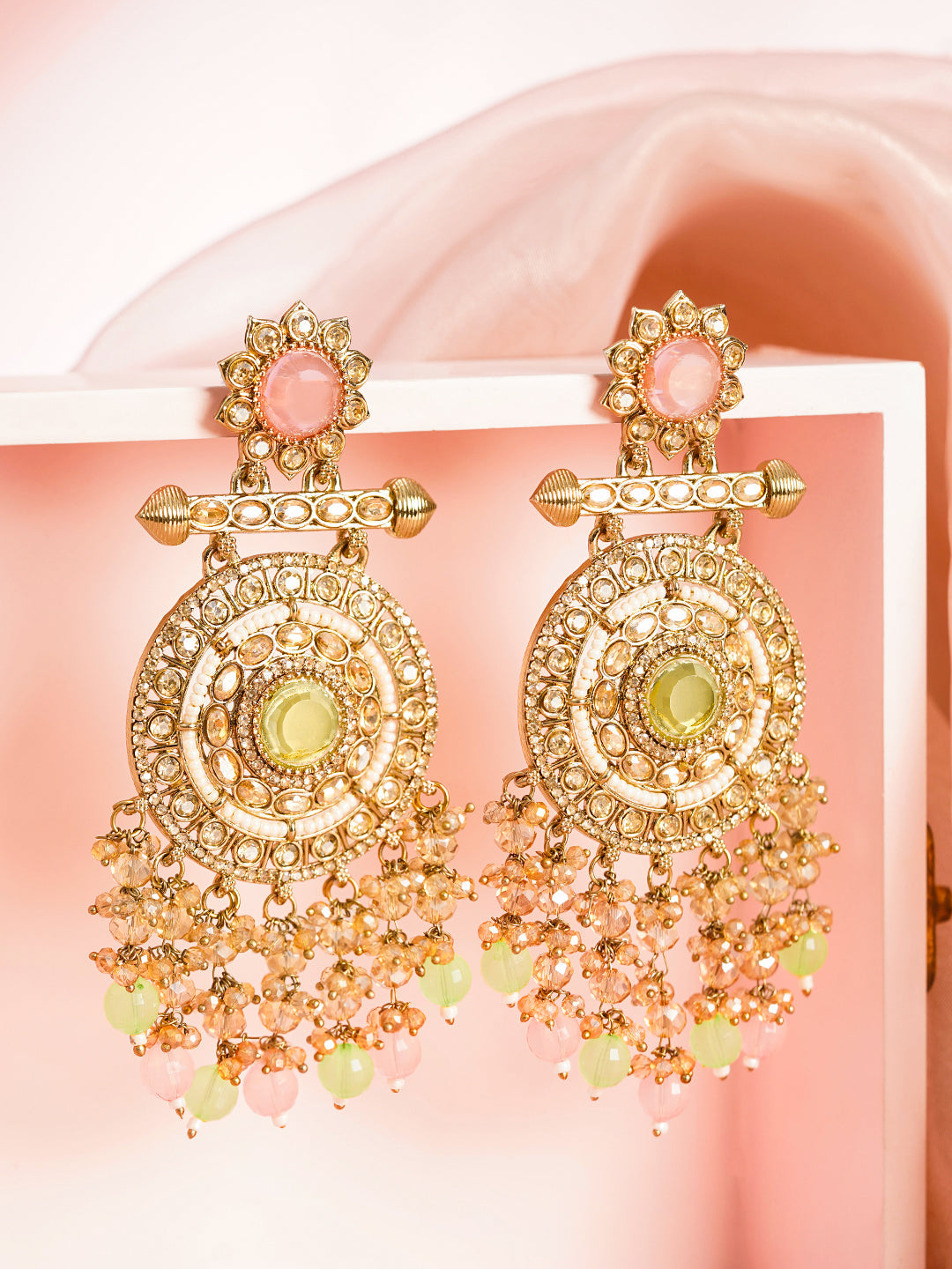 Pastel Glow Chandelier Dream Earrings Length - 11 cm