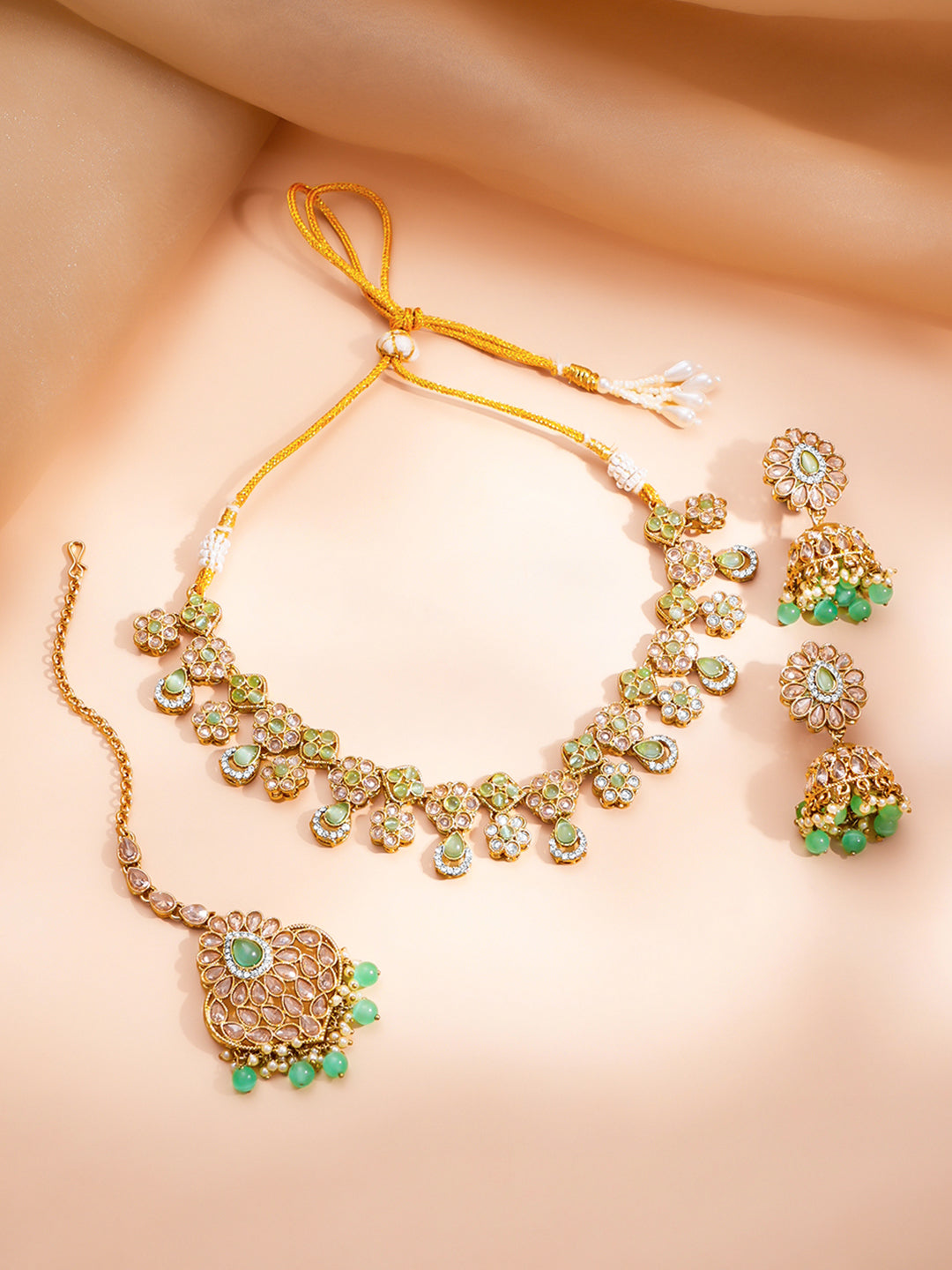 Pastel Noor Kundan Necklace Set Length - 11.3 cm