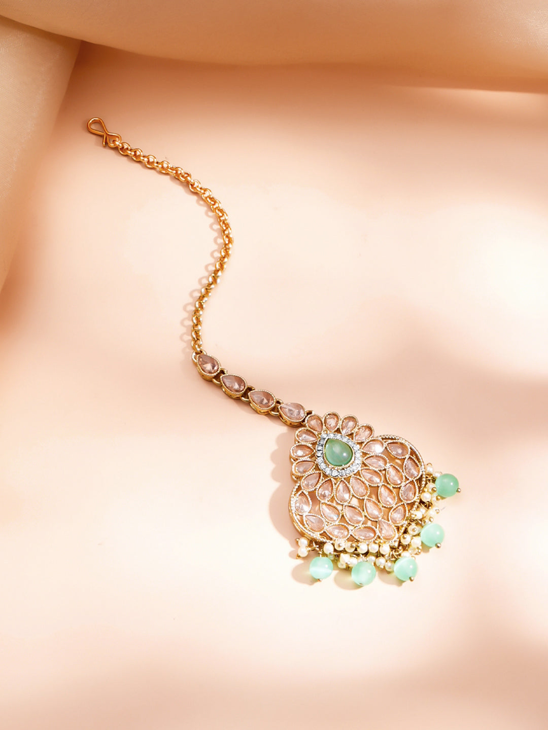 Pastel Noor Kundan Necklace Set Length - 11.3 cm