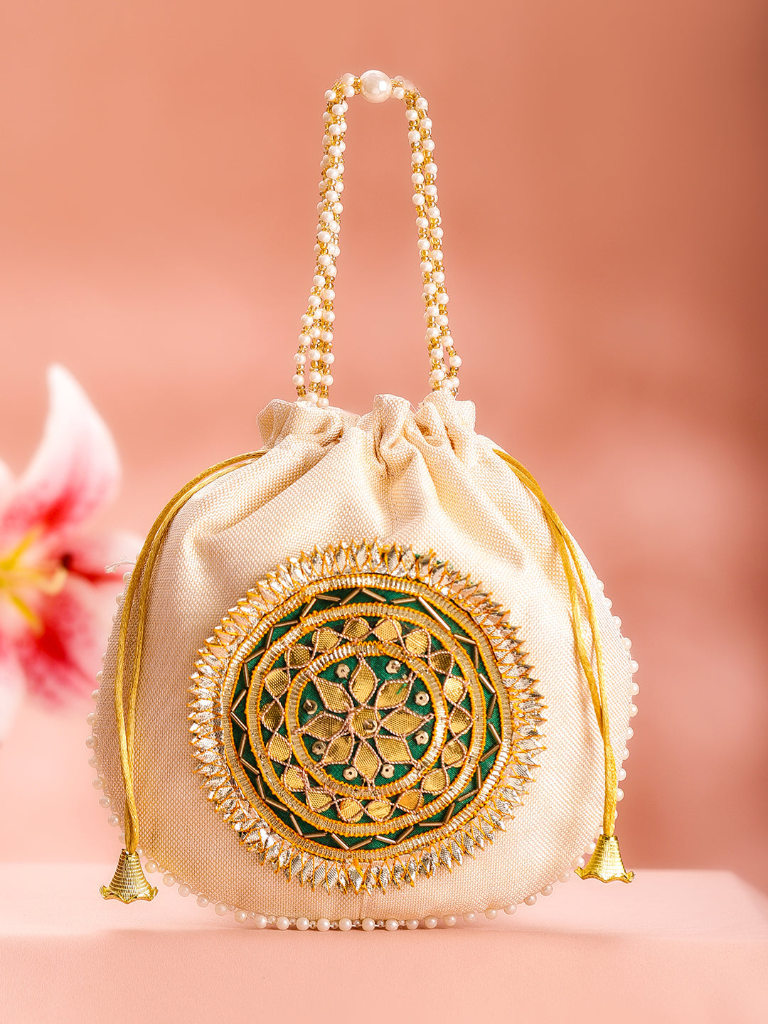 Festive Ready Green Potli Bag フリーサイズ