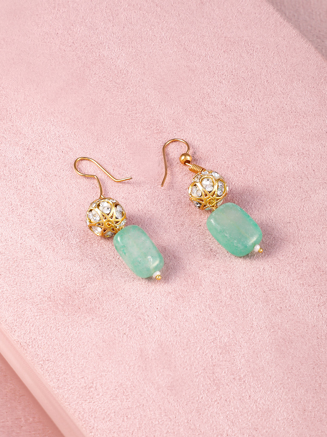Green Beaded Long Necklace Set フリーサイズ
