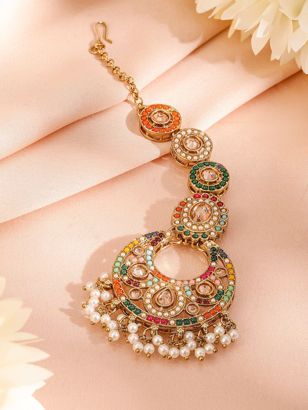 Garden of Colours Kundan Necklace Set Multicolor