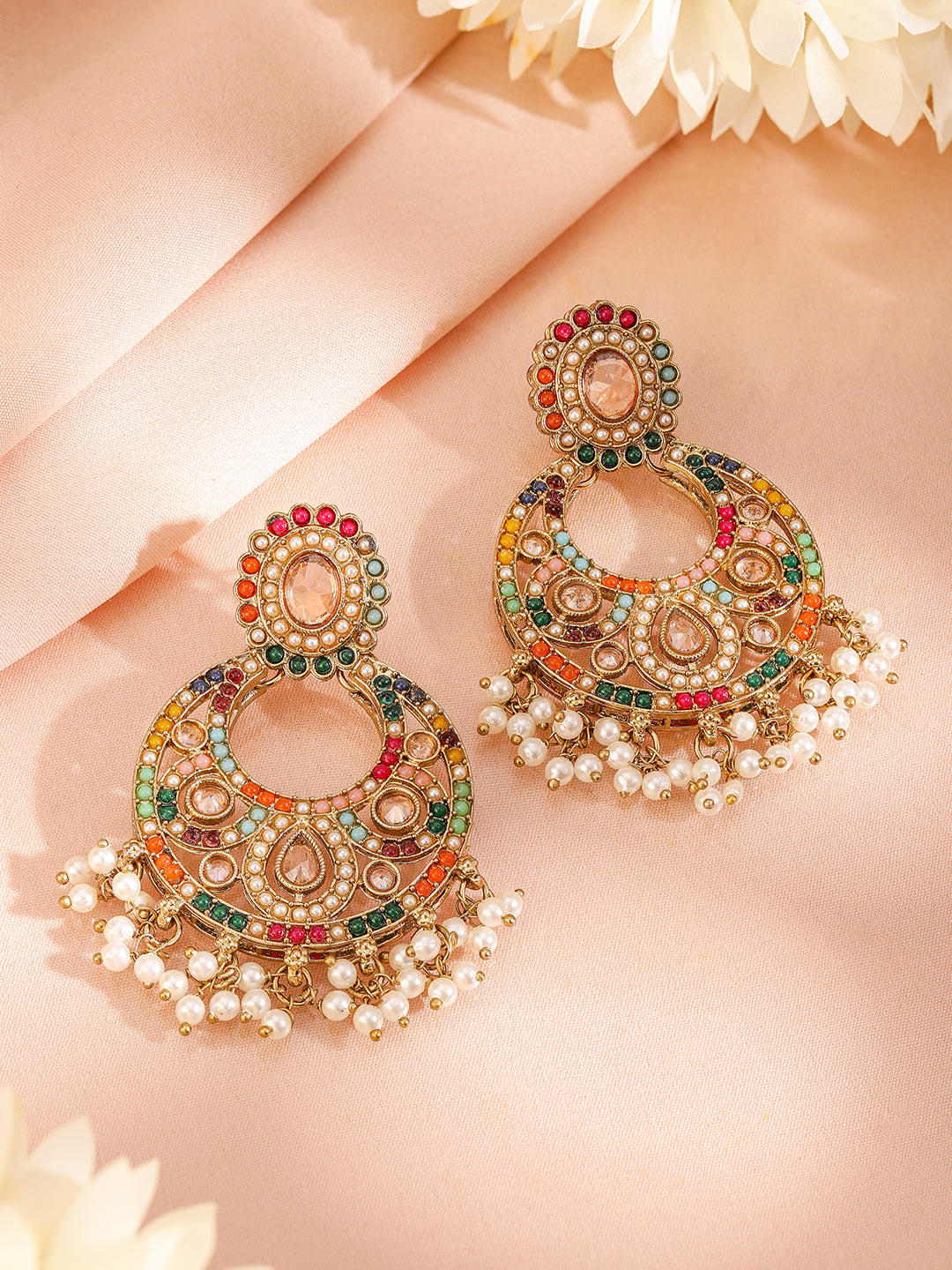 Garden of Colours Kundan Necklace Set Multicolor