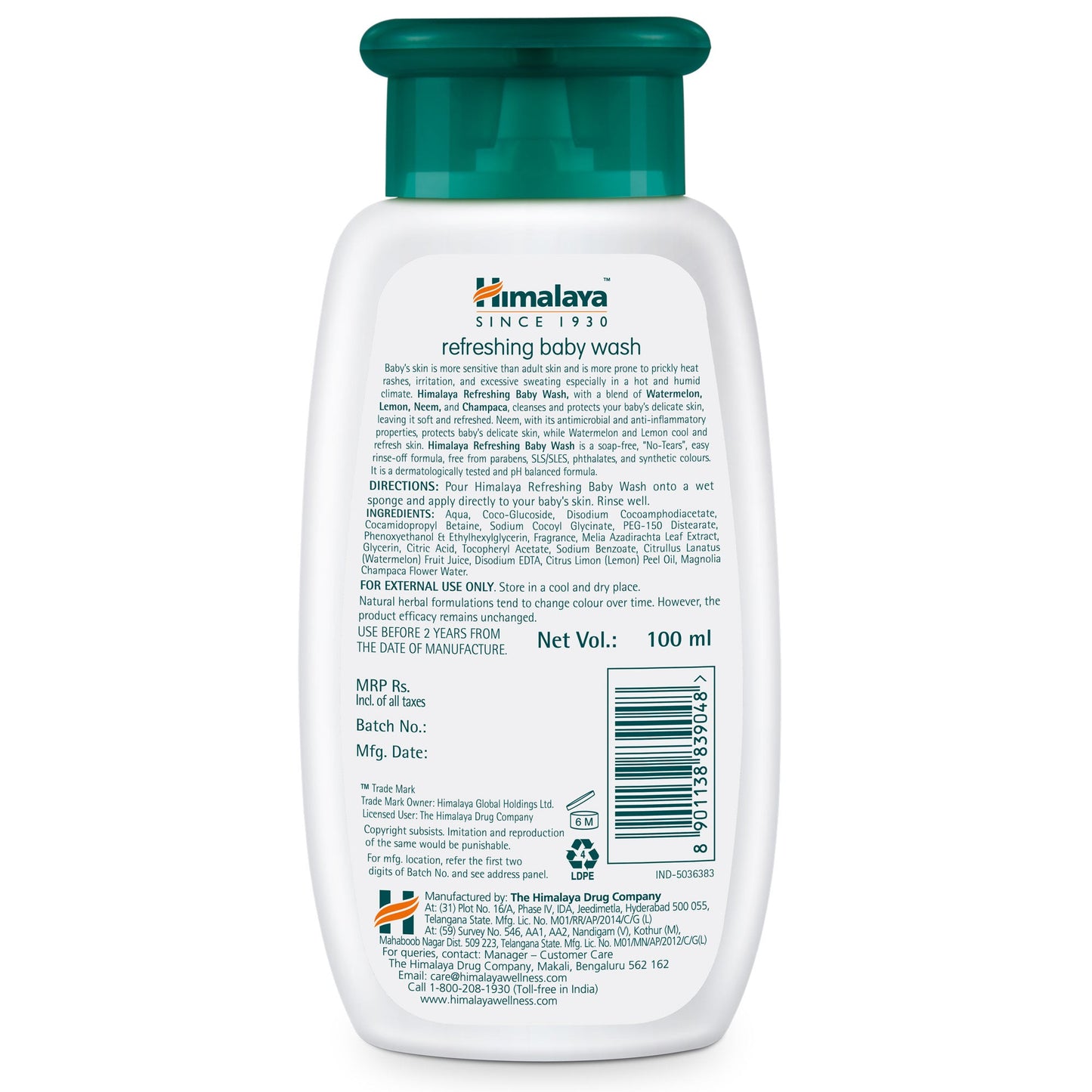Himalaya Refreshing Baby Wash 100ml