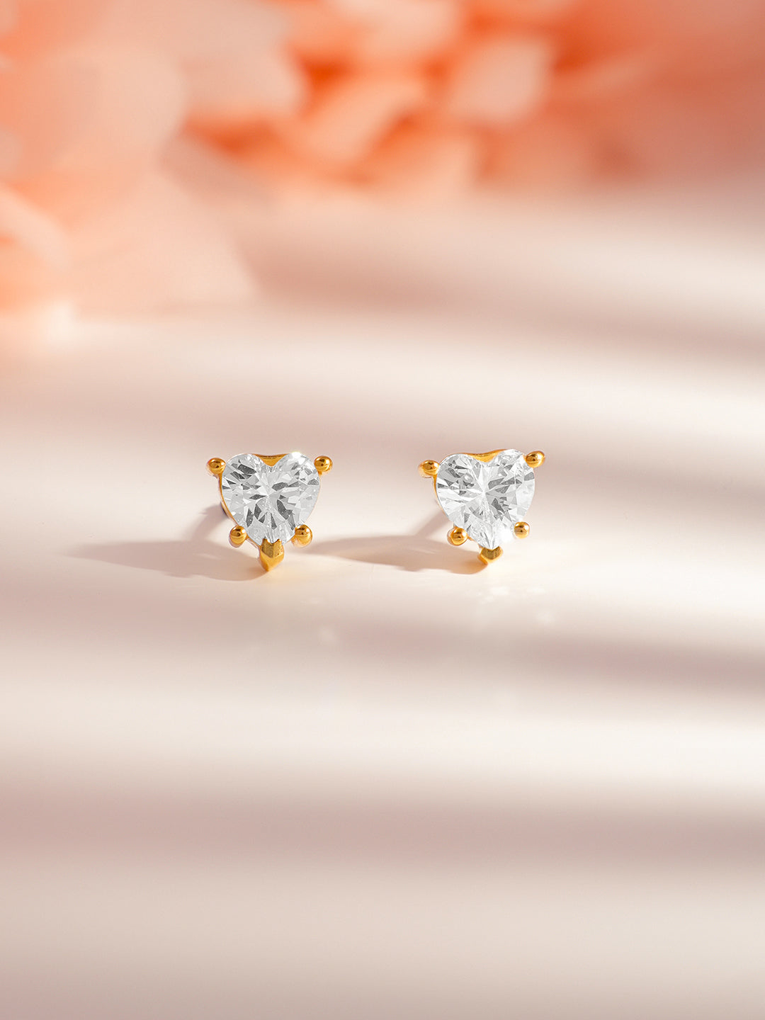 925 Silver Minimal Heart Stud Earrings フリーサイズ