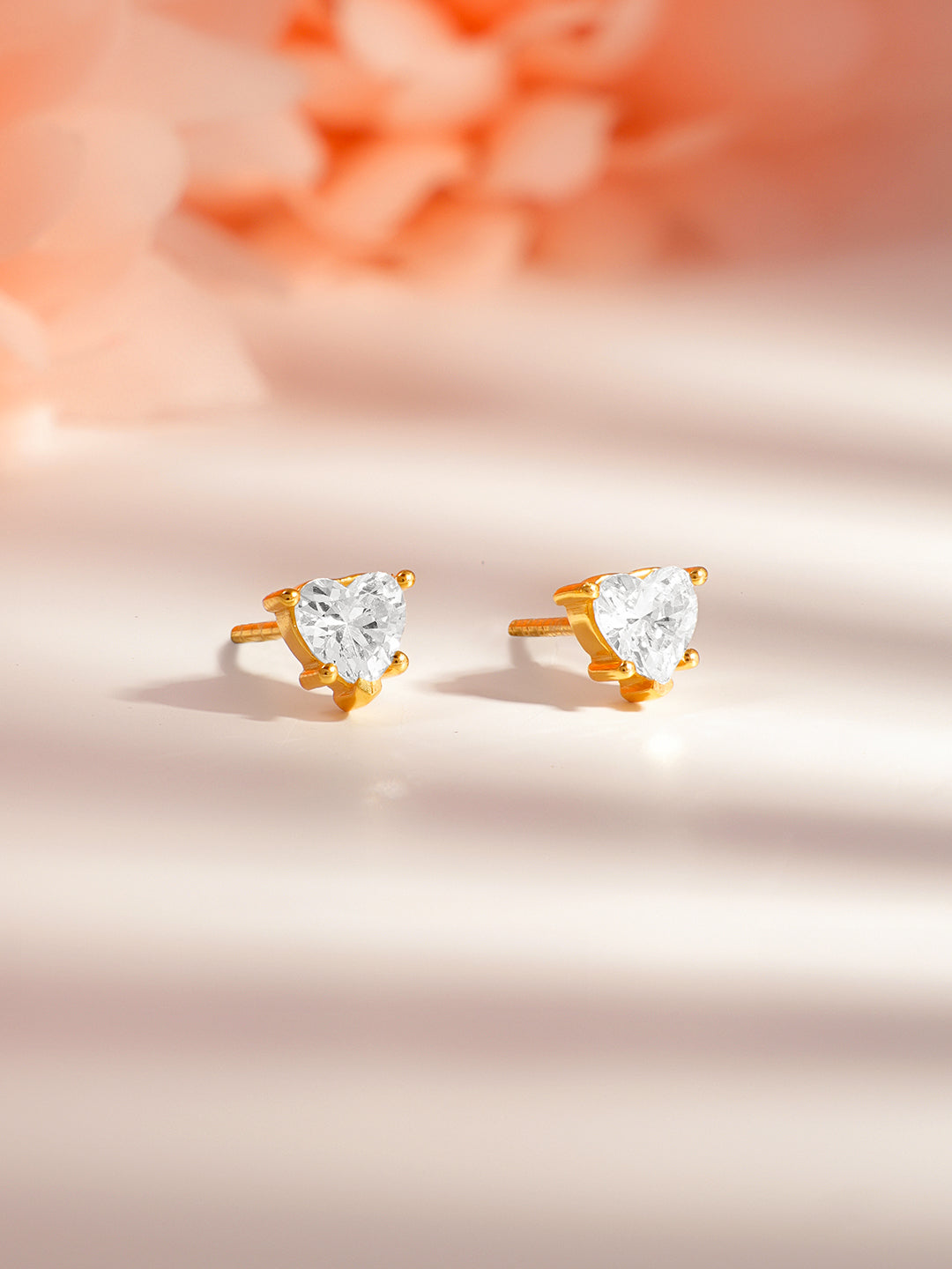 925 Silver Minimal Heart Stud Earrings フリーサイズ
