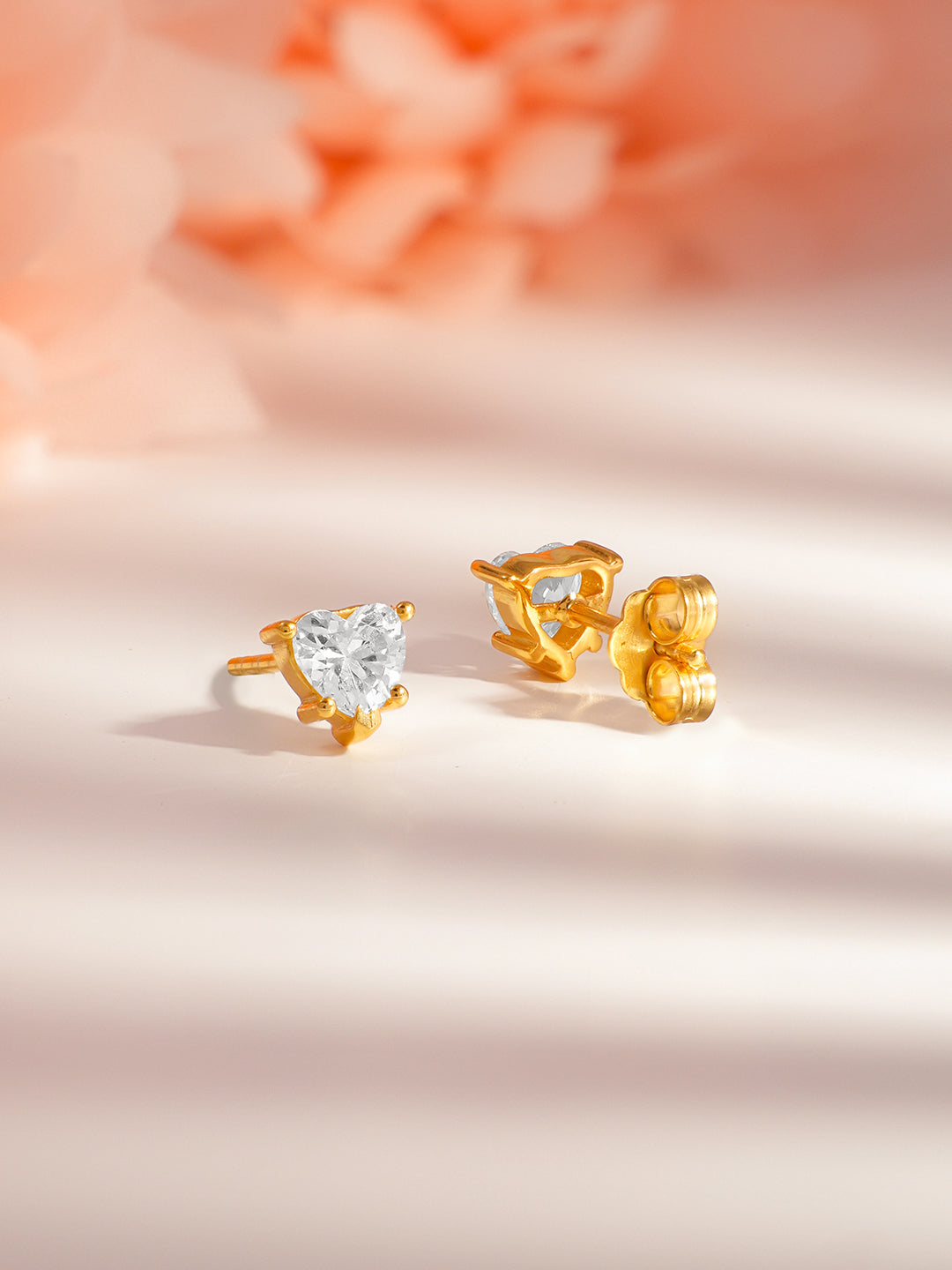 925 Silver Minimal Heart Stud Earrings フリーサイズ