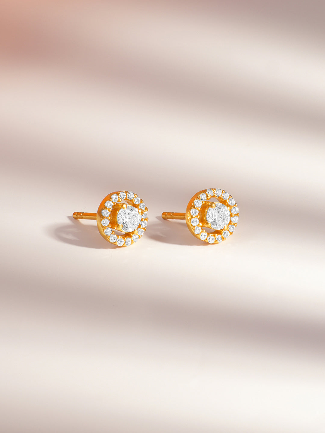 925 Silver Diamond Halo Stud Earrings フリーサイズ