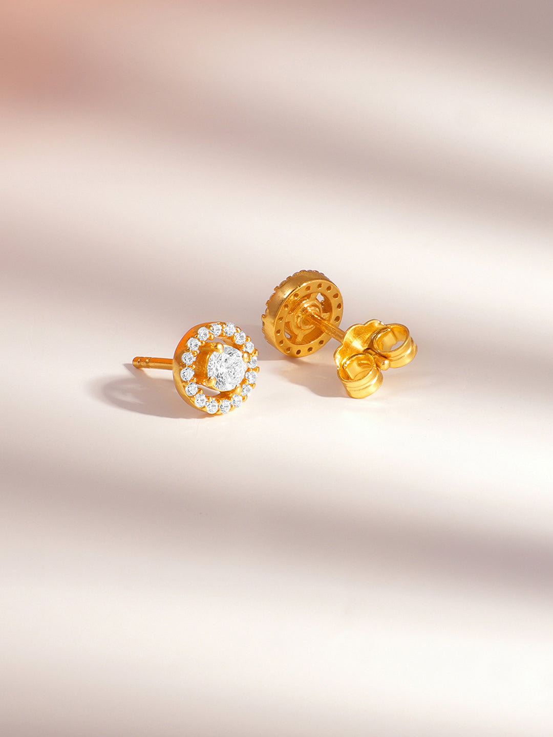 925 Silver Diamond Halo Stud Earrings フリーサイズ