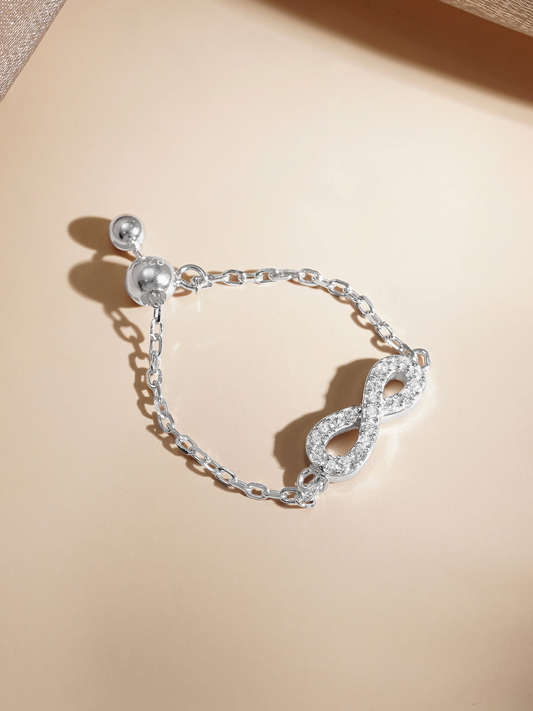 925 Fine Silver Infinity Charm Ring Length-3 cm : Width-1.5 cm