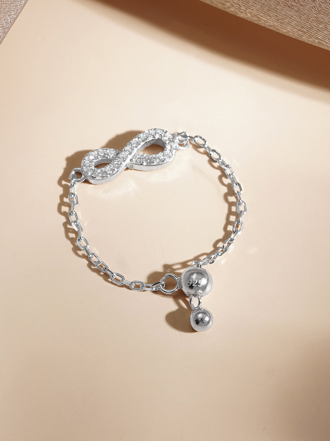 925 Fine Silver Infinity Charm Ring Length-3 cm : Width-1.5 cm