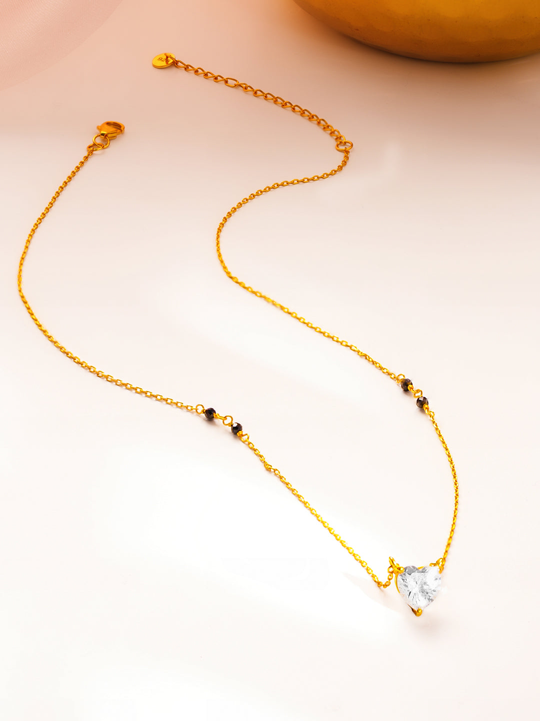 925 Fine  Silver Crystal Drop Mangalsutra Length-20 cm : Width-1 cm
