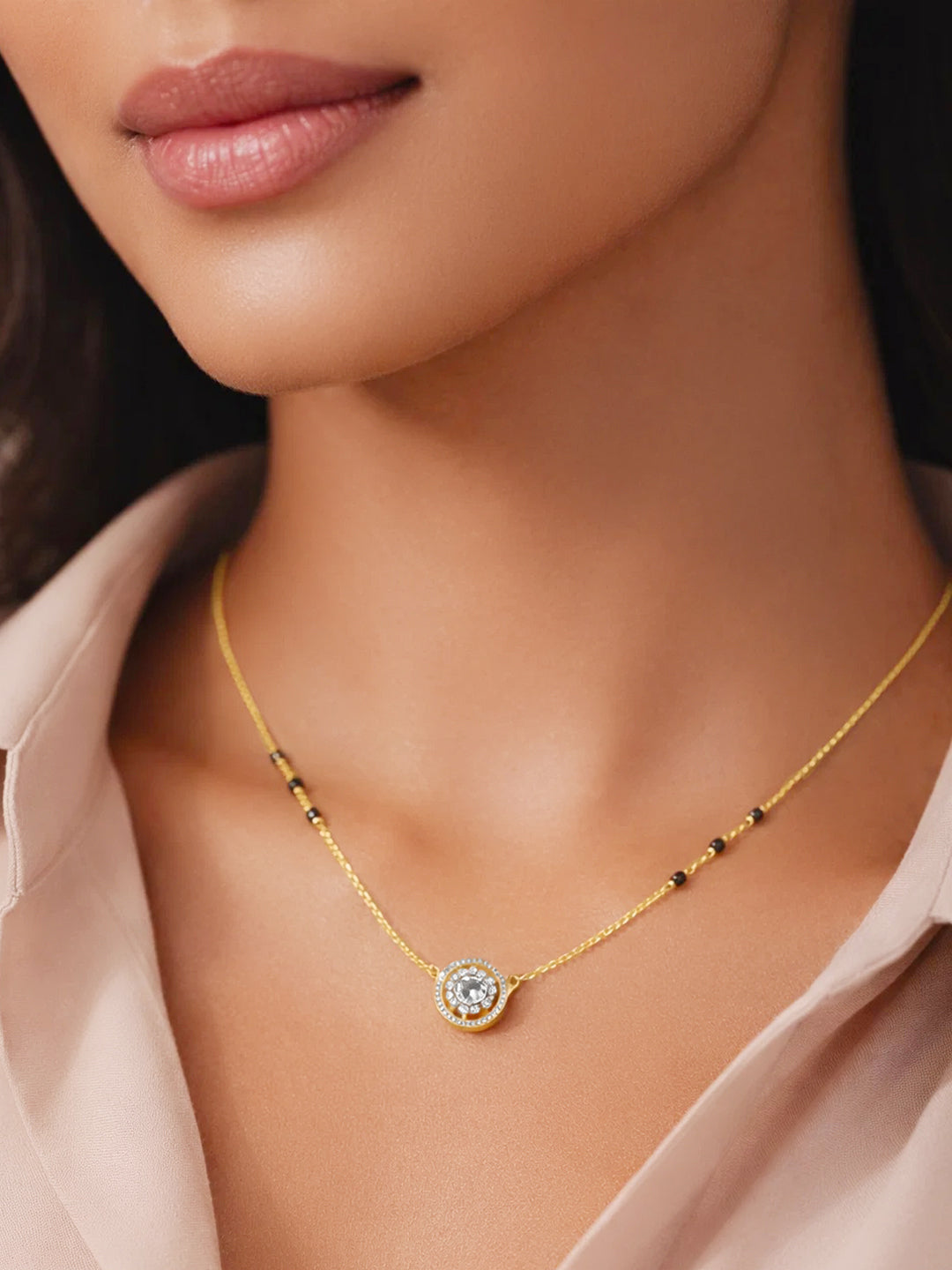 925 Fine  Silver Celestial Charm Mangalsutra Length-20 cm : Width-1 cm