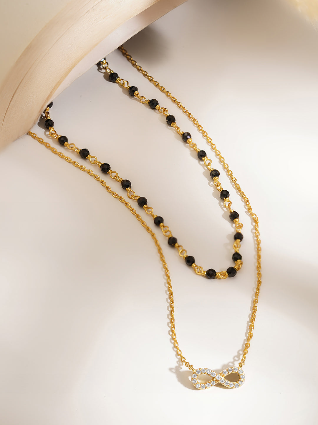 925 Fine  Silver Infinity Double Chain Mangalsutra Length-22 cm : Width-1 cm