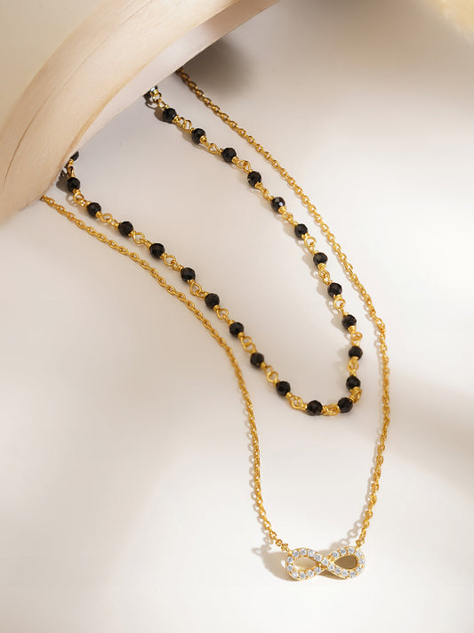 925 Fine  Silver Infinity Double Chain Mangalsutra Length-22 cm : Width-1 cm