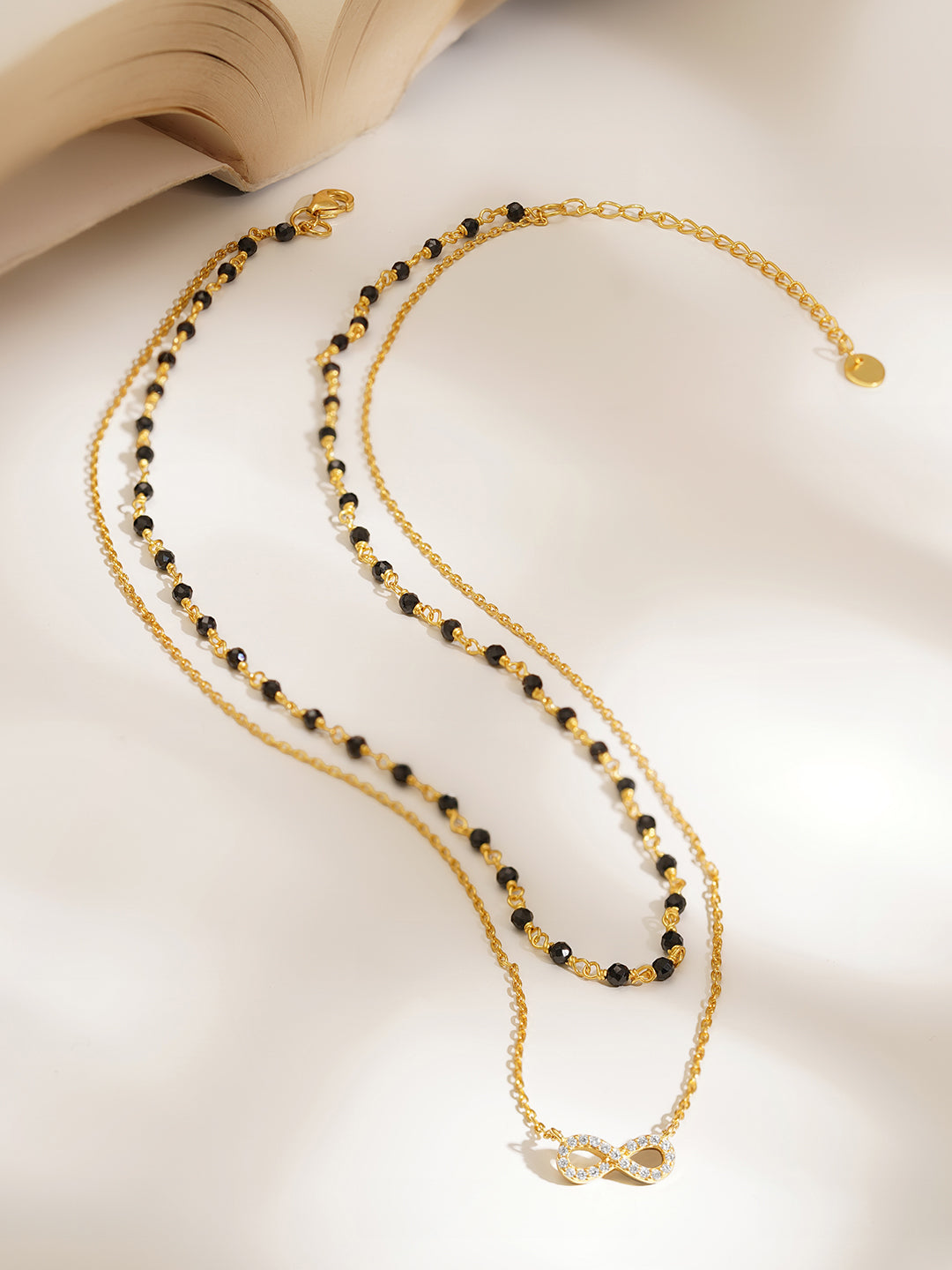 925 Fine  Silver Infinity Double Chain Mangalsutra Length-22 cm : Width-1 cm