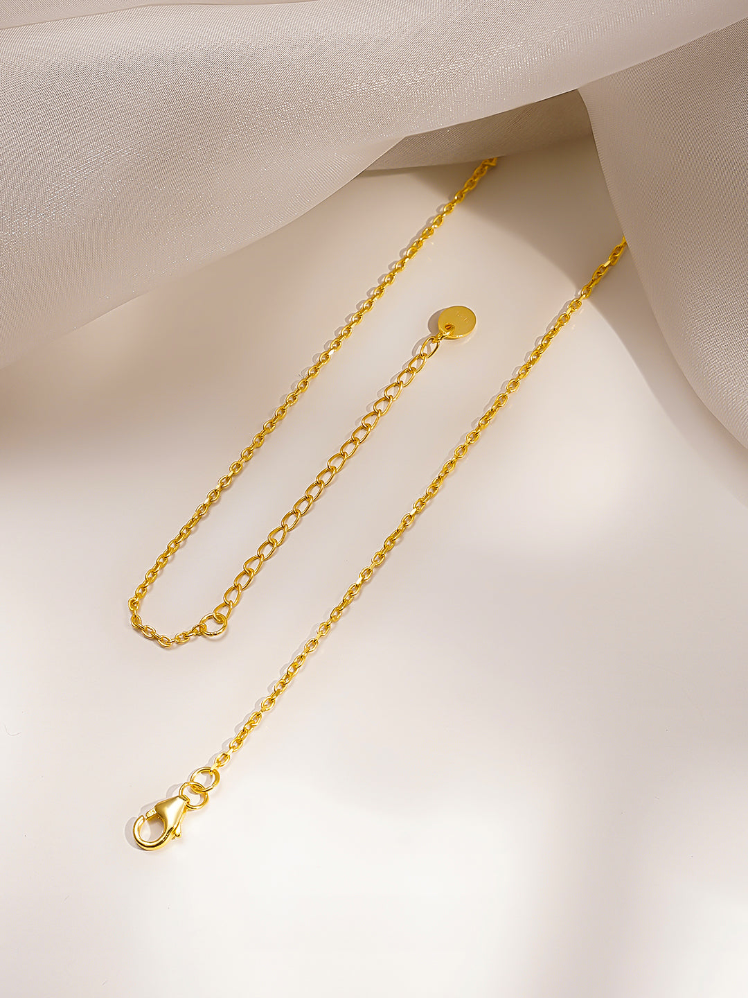 925 Fine Silver Emerald Drop Y-Shape Necklace Length-26 cm : Width-0.5 cm