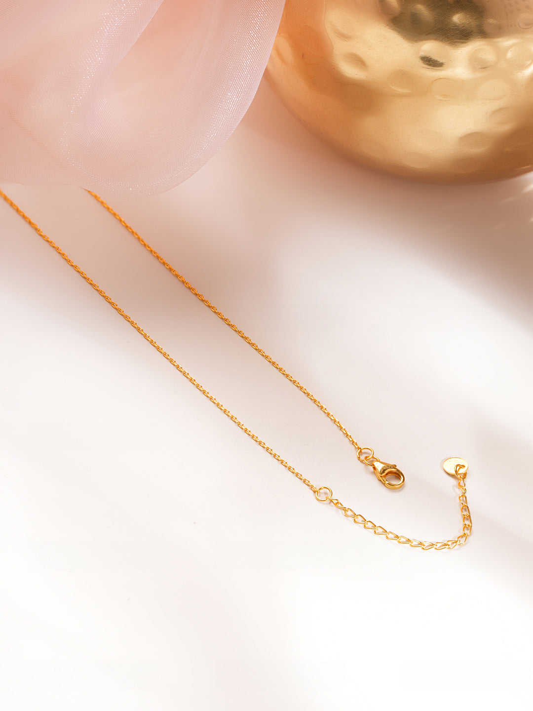 925 Fine Silver Glitter Diamond Pendant Necklace Length-21 cm : Width-1 cm