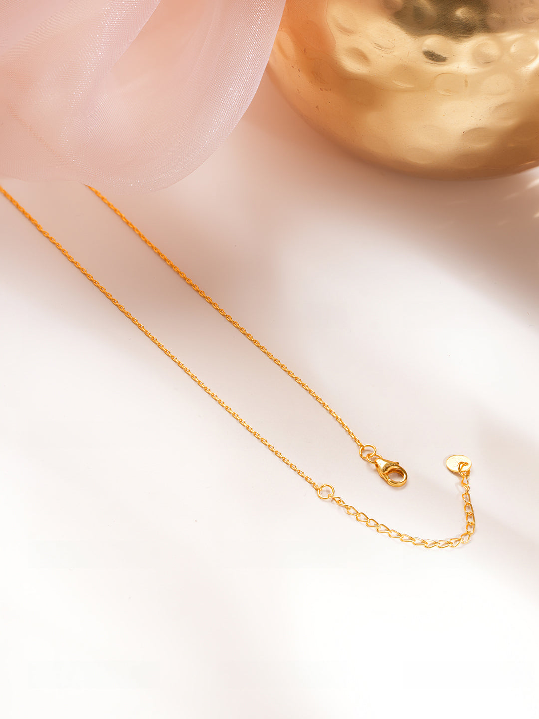 925 Fine Silver Round Cluster Diamond Pendant Necklace Length-20 cm : Width-0.8 cm