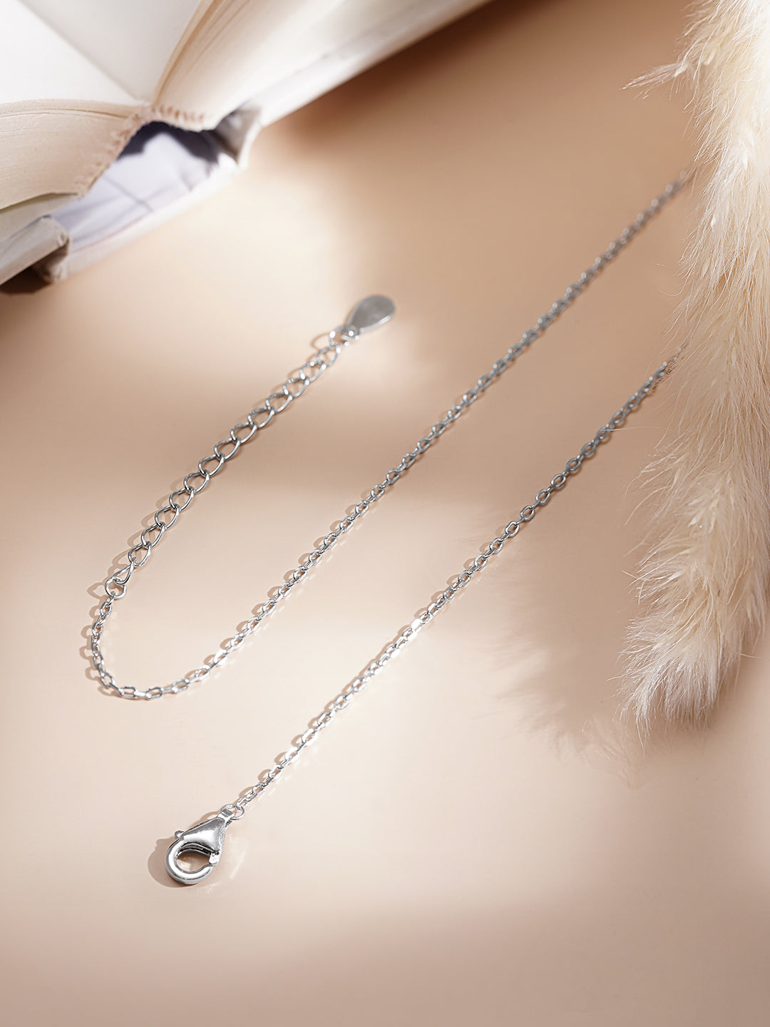 925 Fine Silver Emerald Heart Pendant Necklace Length-20 cm : Width-1 cm