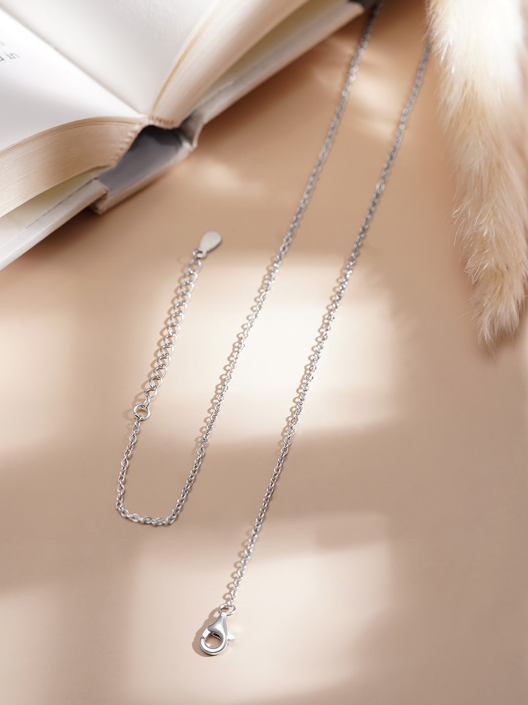 925 Fine Silver Pearl Glow Pendent Necklace Length-22 cm : Width-1 cm