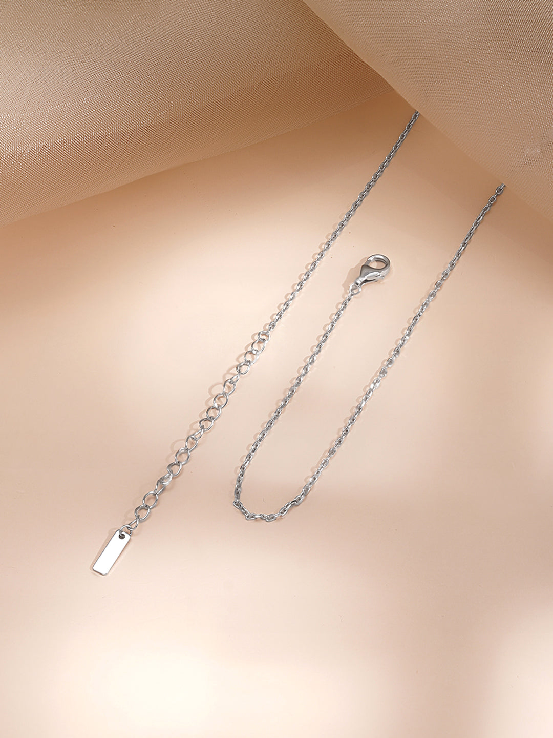 925 Fine Silver Multi Charm Crystal Necklace Length-21 cm : Width-1 cm