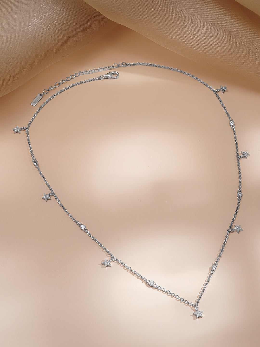 925 Fine Silver Celestial Star Necklace Length-22 cm : Width-0.5 cm
